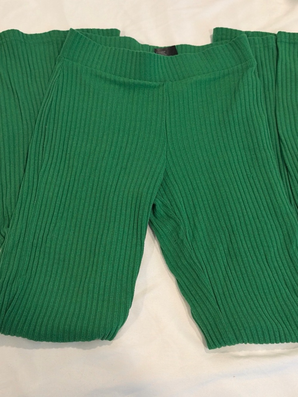 Monki Ribbed Green Knit Leggings